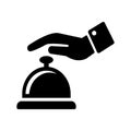 Table bell black icon, call, Handbell, reminder
