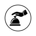 Table bell icon, black version, call, Handbell, reminder