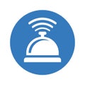 Table bell icon, call, reminder / blue color