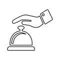 Table bell outline icon, call, Handbell, reminder