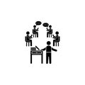 Table books discussion training icon. Simple business indoctrination icons for ui and ux, website or mobile application Royalty Free Stock Photo