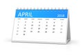 Table calendar 2018 april