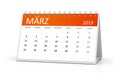 table calendar 2019 march german language Royalty Free Stock Photo