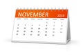 table calendar 2019 november german language Royalty Free Stock Photo
