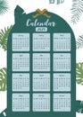 2024 table calendar year.week start on sunday with safari style that use for vertical digital and printable A4 A5 size