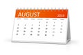 table calendar 2019 august german language Royalty Free Stock Photo