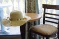 Table and chair in hotel room Royalty Free Stock Photo