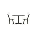 Table chair icon vector. Line restaurant symbol.