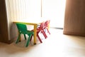 Table and Chair for kid at classroom Royalty Free Stock Photo