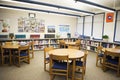 Table And Chairs Arranged In High School Library Royalty Free Stock Photo