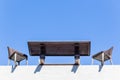 Table Chairs Building Edge Outdoors Falling Dangers Royalty Free Stock Photo