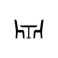 table and chairs glyph icon. Element of furniture icon for mobile concept and web apps. This table and chairs glyph icon can be Royalty Free Stock Photo