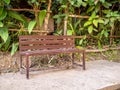 Table and chairs  on a lawn at the garden Royalty Free Stock Photo