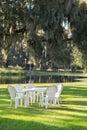 Table and chairs outside