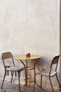 A Table And Chairs On the stereet Royalty Free Stock Photo