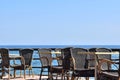 Table and chairs in a summer cafe Royalty Free Stock Photo