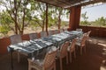 Table and chairs on veranda. Turmi. Ethiopia. Africa.