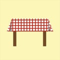 Table with checkered red and white tablecloth. Royalty Free Stock Photo