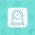 Table clock vector icon sign symbol Royalty Free Stock Photo