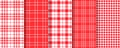 Table cloth seamless pattern. Tablecloth red background. Vector illustration Royalty Free Stock Photo