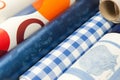 Table cloths at the market Royalty Free Stock Photo