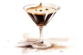 Sweet cocktail beverage martini background alcohol bar cream chocolate drink glass Royalty Free Stock Photo