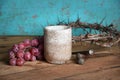 Table with Communion Elements Royalty Free Stock Photo