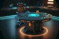 table cyberpunk metaverse lowpoly, creative ai Royalty Free Stock Photo