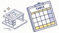 Table data chart, spreadsheet format and information display vector design Generative AI