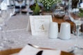 Table decor with wooden centrepiece