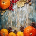 A table decorated with pumpkins, Harvest Festival,Happy Thanksgiving. Royalty Free Stock Photo