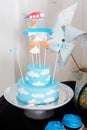 Table decoration birthday cake mastic plate boxes pinwheel