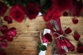 Table decoration for a romantic dinner Royalty Free Stock Photo