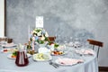 Table decorations for holidays and wedding dinner