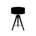 Table or desktop lamp for bedroom, office, living room set of isolated flat vector icon