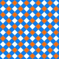Table diagonal cloth seamless pattern orange and blue Royalty Free Stock Photo