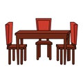 table dinning room with chairs Royalty Free Stock Photo