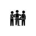 Table discussion trainers icon. Simple business indoctrination icons for ui and ux, website or mobile application Royalty Free Stock Photo