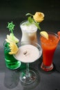 Three Different Drinks on a Table Royalty Free Stock Photo