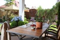 Table in domestic garden