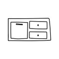 Table drawers furniture decoration icon thick line