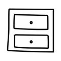 Table drawers furniture decoration icon thick line