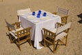 Table dressed on the beach