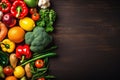 table eco vegetable healthy fresh food background cooking vegetarian dark ingredient. Generative AI.