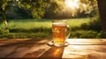 table empty beer glass