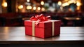 table empty gift box Royalty Free Stock Photo