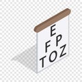 Table for eye tests isometric icon