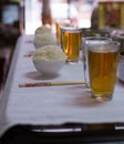 A table feast and prop on chinese new year to respect the ancestor and celebrate Royalty Free Stock Photo