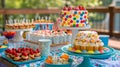 Table Filled With Cupcakes Covered in Frosting Royalty Free Stock Photo