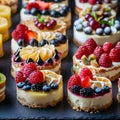 Various desserts with different ingredients and cake decorating on the table Royalty Free Stock Photo